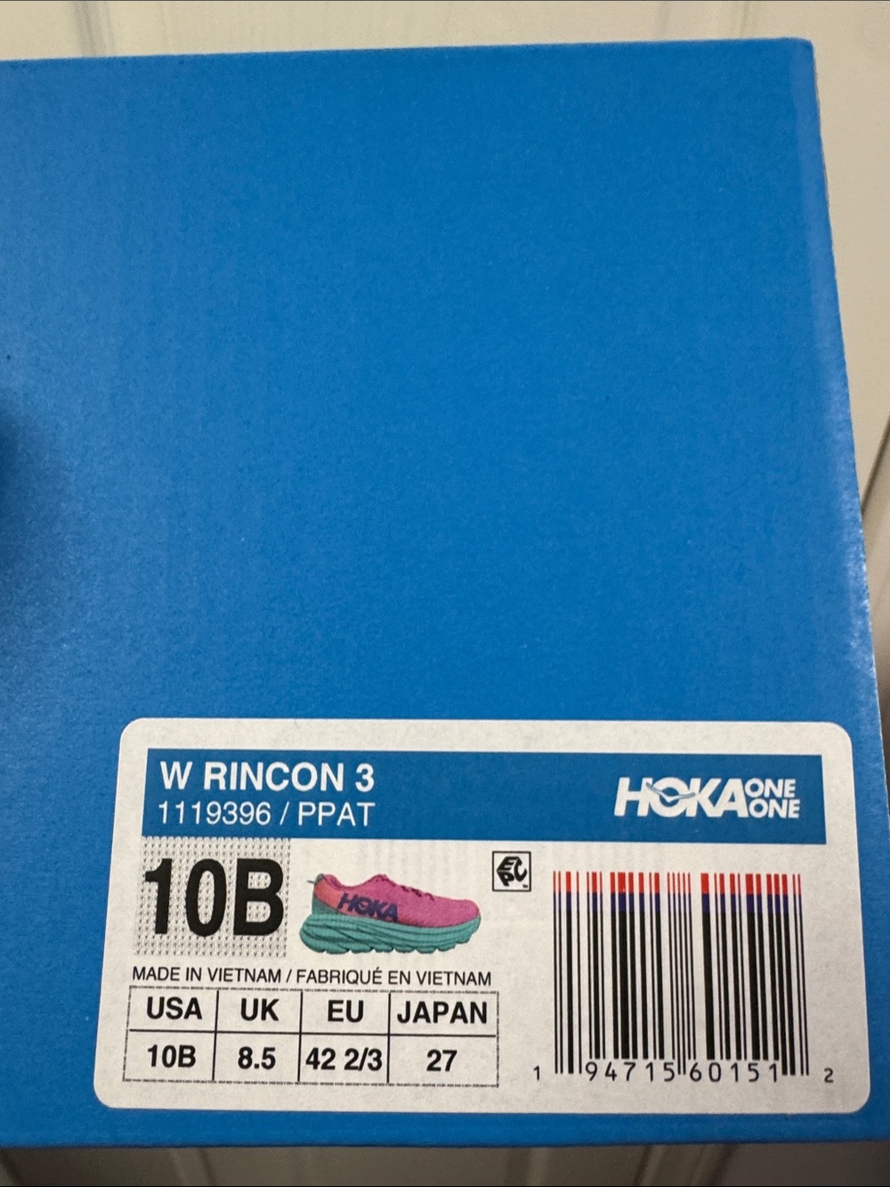 NEW women’s Size 10 Hoka W Rincon 3 pink and green Shoe in Box - Picture 5 of 5